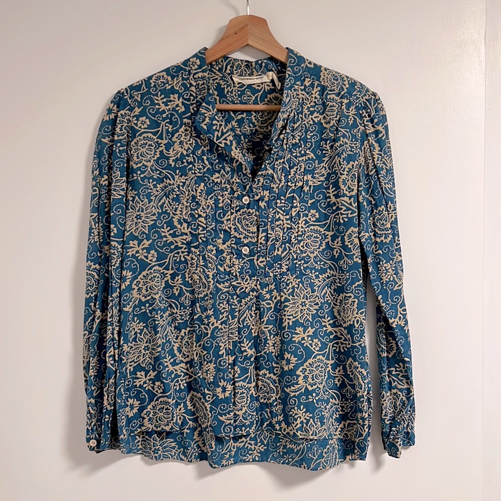 Isabel Marant Etoile blue with floral pattern blouse